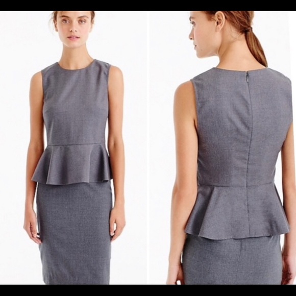 J. Crew Tops - J Crew gray sleeveless peplum top.